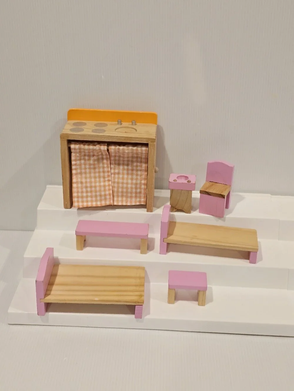 Wooden Dollhouse Mixed Furniture Set